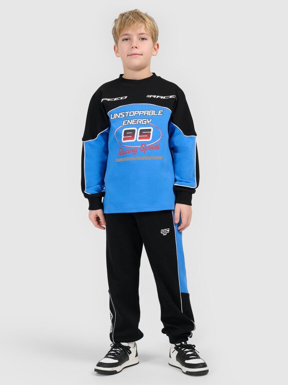 Chłopięce spodnie dresowe joggery 4F 4FJRSS26TTROM1873 - czarne