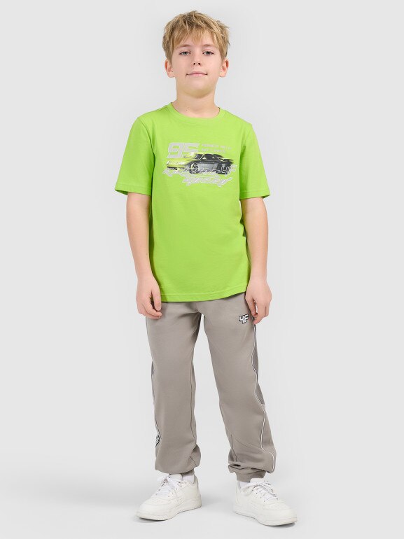 Chłopięce spodnie dresowe joggery 4F 4FJRSS26TTROM1873 - szare