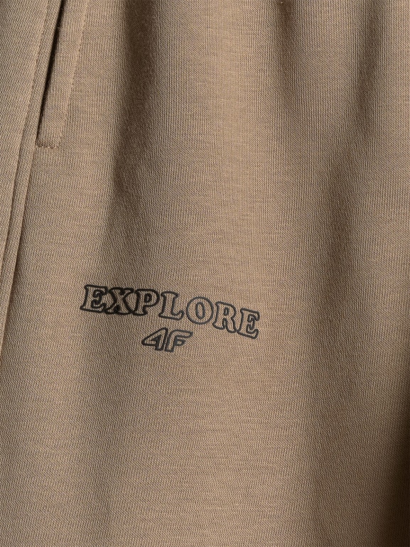 Chłopięce spodnie dresowe joggery 4F 4FJRSS26TTROM1896 - brązowe