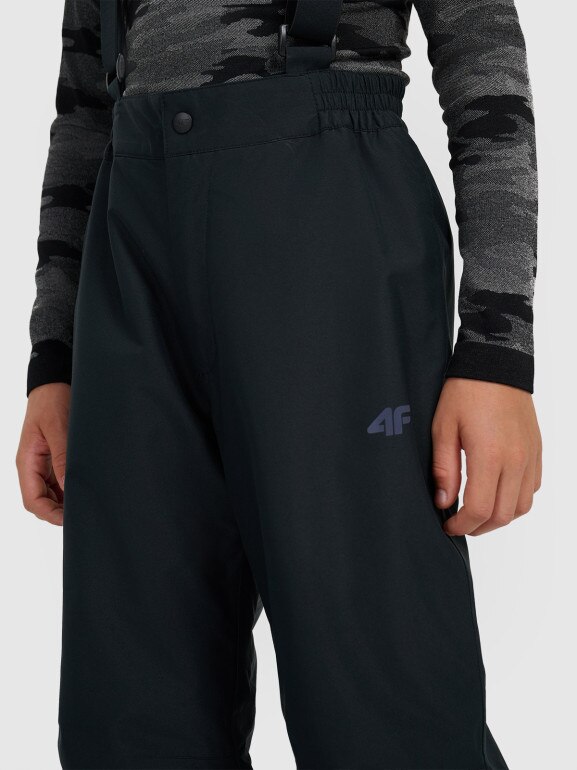 Chłopięce spodnie narciarskie 4F 4FJRAW25TFTRM1245 - czarne