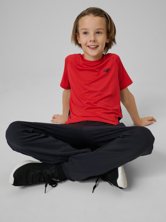 Chłopięce spodnie treningowe 4F 4FJWSS26TFTRM1152 - czarne