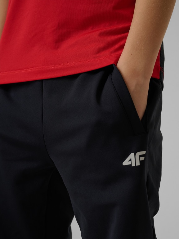 Chłopięce spodnie treningowe 4F 4FJWSS26TFTRM1152 - czarne