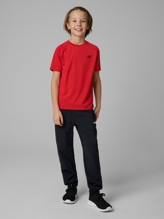 Chłopięce spodnie treningowe 4F 4FJWSS26TFTRM1152 - czarne