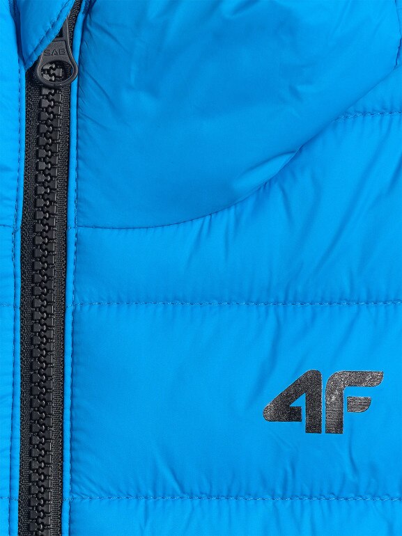 Chłopięcy bezrękawnik puchowy pikowany 4F 4FJWSS26TVJAM313 - niebieski