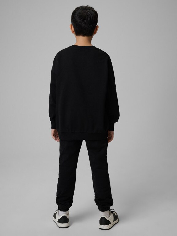 Chłopięcy komplet dresowy 4F 4FJRSS26TAPSM213 - czarny