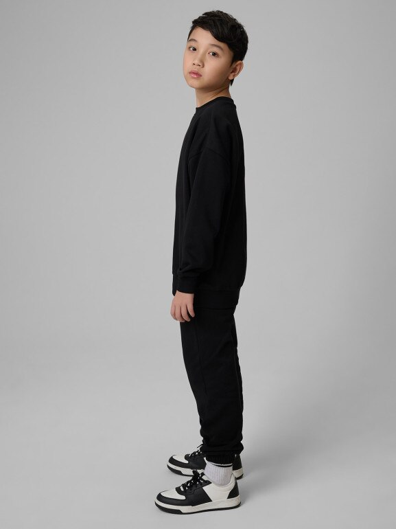 Chłopięcy komplet dresowy 4F 4FJRSS26TAPSM213 - czarny