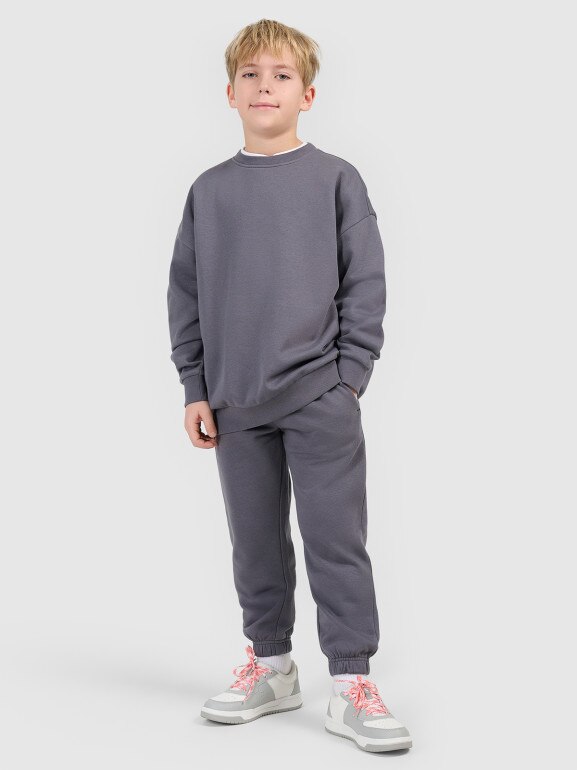 Chłopięcy komplet dresowy 4F 4FJRSS26TAPSM213 - szary