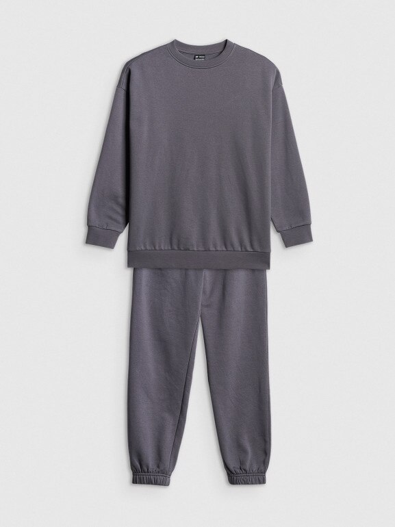 Chłopięcy komplet dresowy 4F 4FJRSS26TAPSM213 - szary