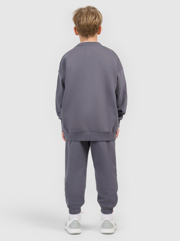 Chłopięcy komplet dresowy 4F 4FJRSS26TAPSM213 - szary