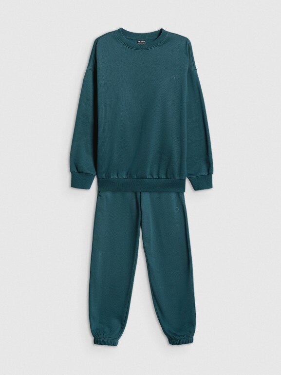 Chłopięcy komplet dresowy 4F 4FJRSS26TAPSM213 - turkusowy
