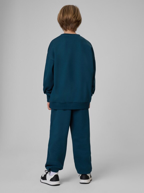 Chłopięcy komplet dresowy 4F 4FJRSS26TAPSM213 - turkusowy