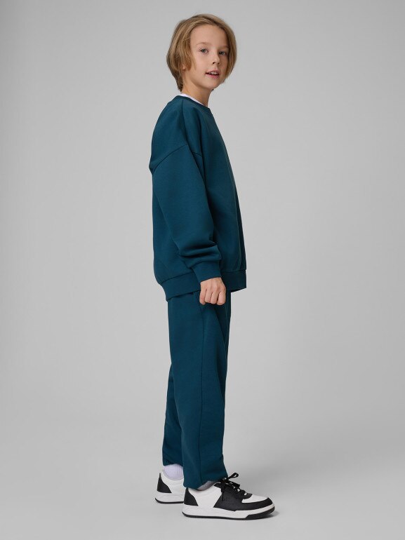 Chłopięcy komplet dresowy 4F 4FJRSS26TAPSM213 - turkusowy