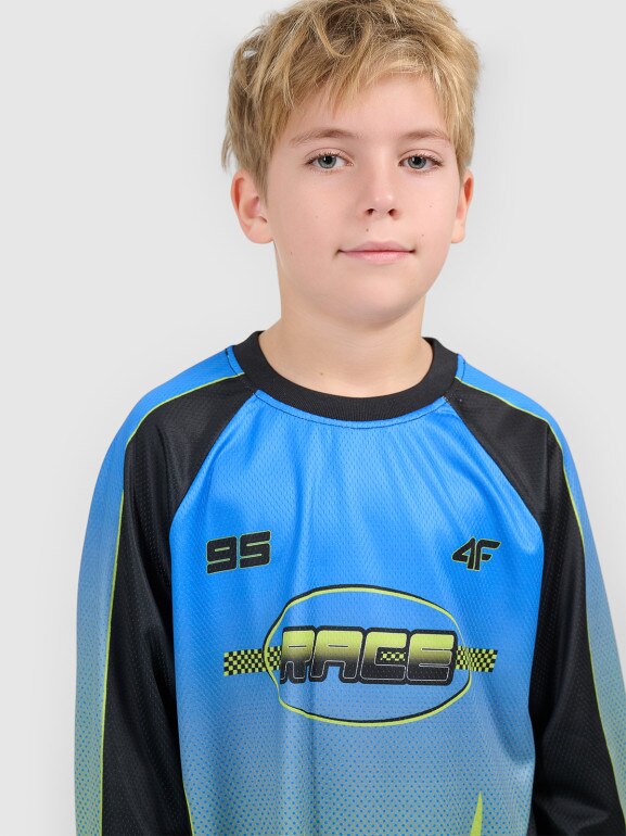 Chłopięcy longsleeve treningowy 4F 4FJRSS26TLONM663 - multikolor
