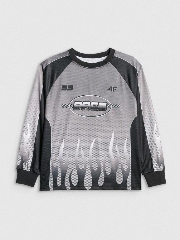 Chłopięcy longsleeve treningowy 4F 4FJRSS26TLONM663 - multikolor