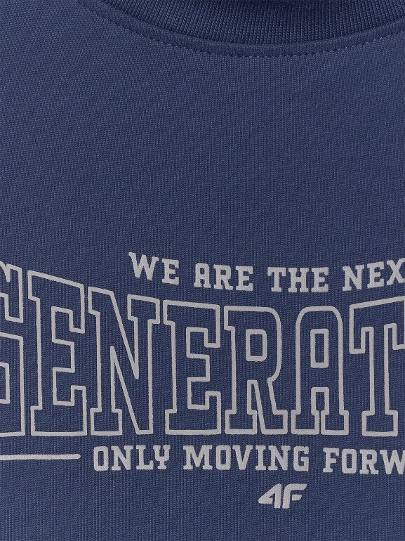 Chłopięcy longsleeve z nadrukiem 4F 4FJRSS26TLONM631 - granatowy