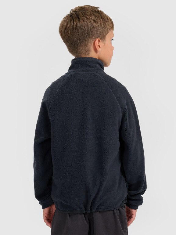 Chłopięcy polar rozpinany ze stójką 4F 4FJRAW25TFLEM438 - granatowy