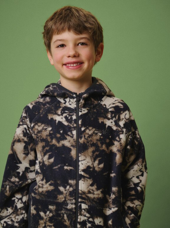 Chłopięcy polar z nadrukiem 4F 4FJRSS26TFLEM498 - multikolor