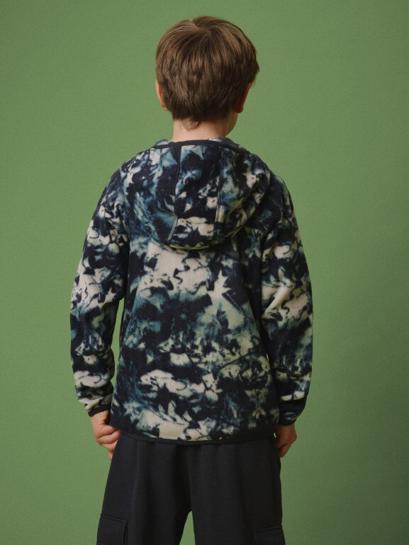 Chłopięcy polar z nadrukiem 4F 4FJRSS26TFLEM498 - multikolor