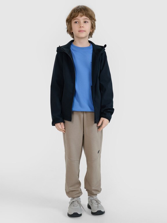 Chłopięcy softshell 4F 4FJWSS25TSOFM306 - czarny