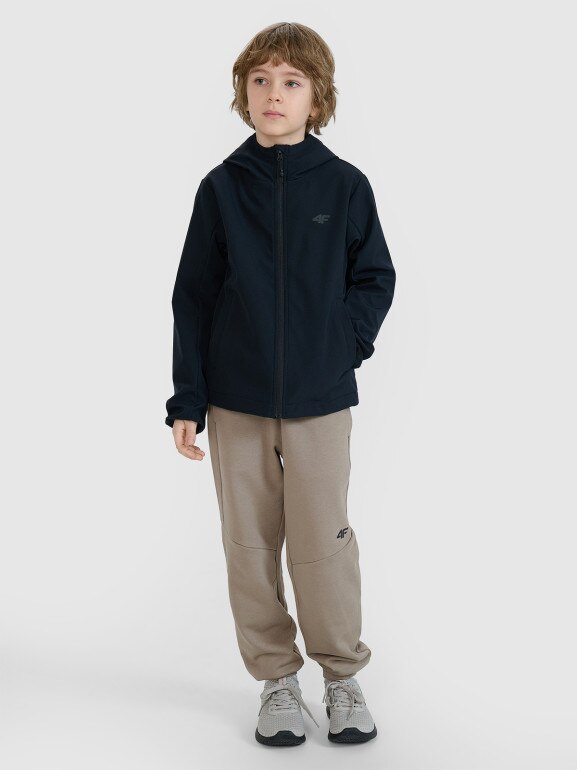 Chłopięcy softshell 4F 4FJWSS25TSOFM306 - czarny