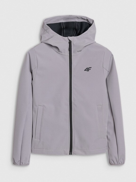 Chłopięcy softshell 4F 4FJWSS25TSOFM306 - szary