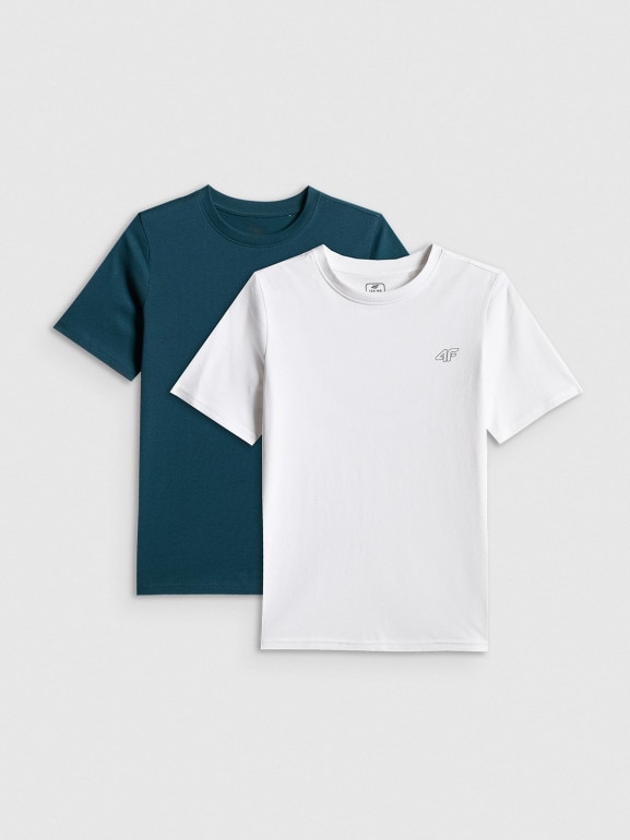 Chłopięcy t-shirt basic (2-pack) 4F 4FJRSS26TTSHM4013 - multikolor