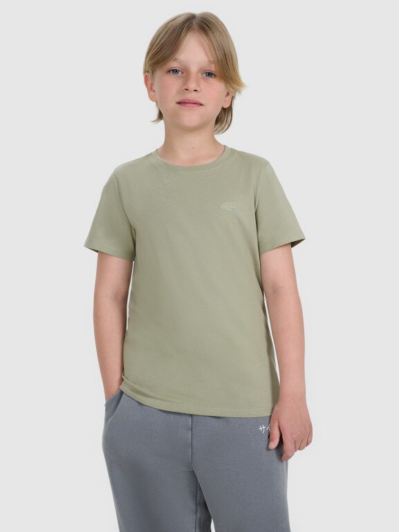 Chłopięcy t-shirt basic 4F 4FJRAW25TTSHM3260 - zielony
