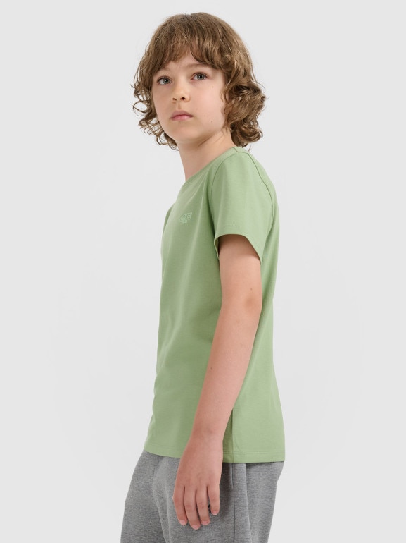 Chłopięcy t-shirt basic 4F 4FJRAW25TTSHM3260 - zielony