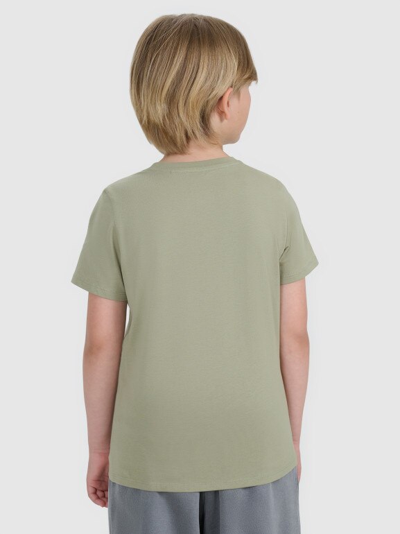 Chłopięcy t-shirt basic 4F 4FJRAW25TTSHM3260 - zielony