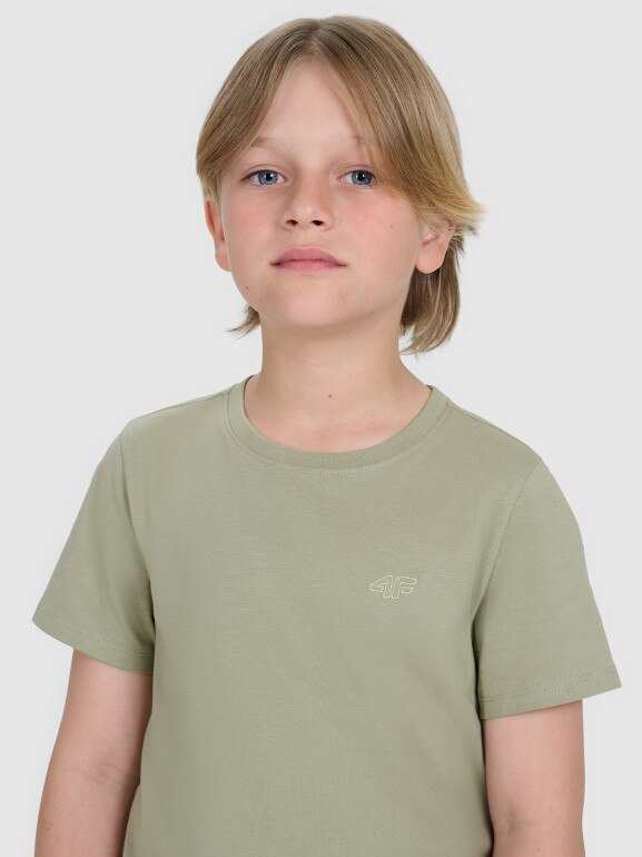 Chłopięcy t-shirt basic 4F 4FJRAW25TTSHM3260 - zielony