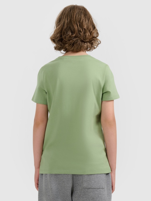 Chłopięcy t-shirt basic 4F 4FJRAW25TTSHM3260 - zielony