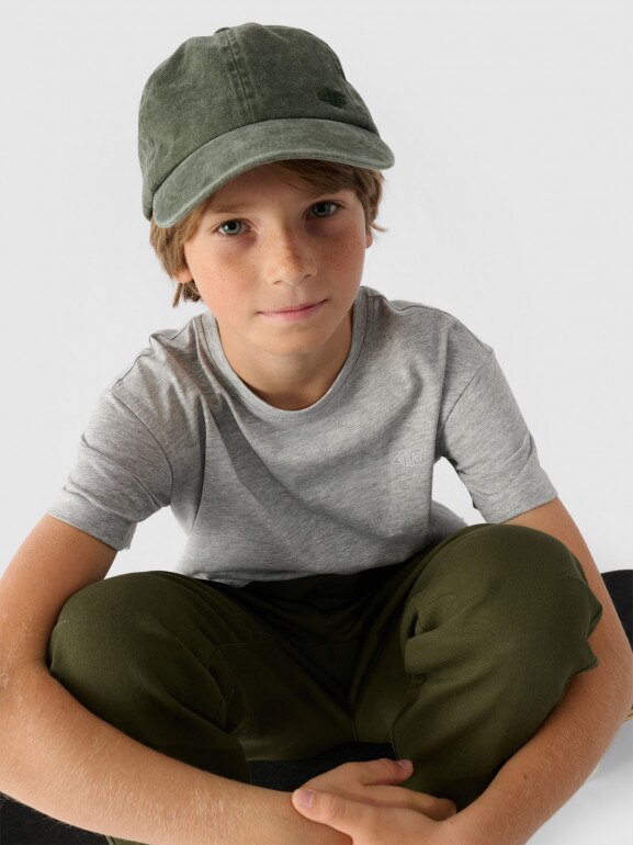 Chłopięcy t-shirt basic 4F 4FJWMM00TTSHM2330 - szary