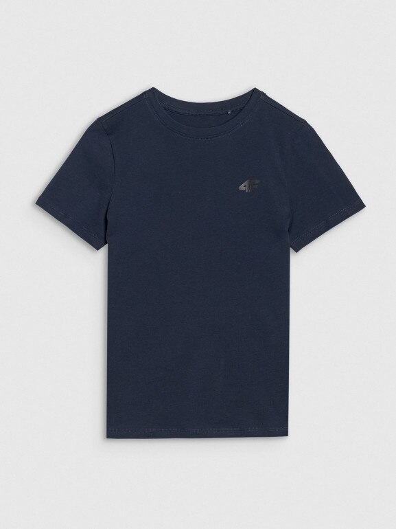Chłopięcy t-shirt basic 4F 4FJWSS25TTSHM2178 - granatowy