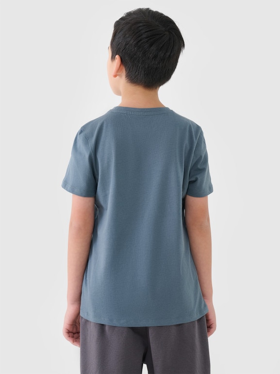 Chłopięcy t-shirt basic 4F 4FJWSS25TTSHM2178 - niebieski