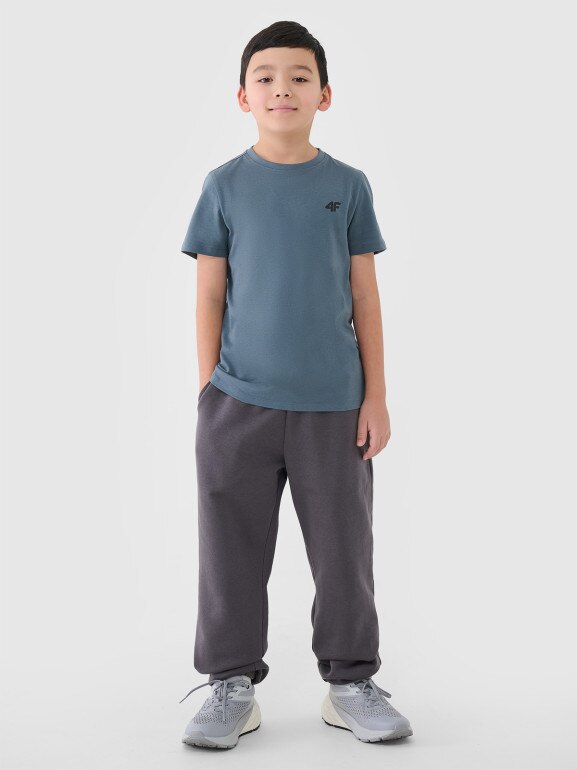 Chłopięcy t-shirt basic 4F 4FJWSS25TTSHM2178 - niebieski