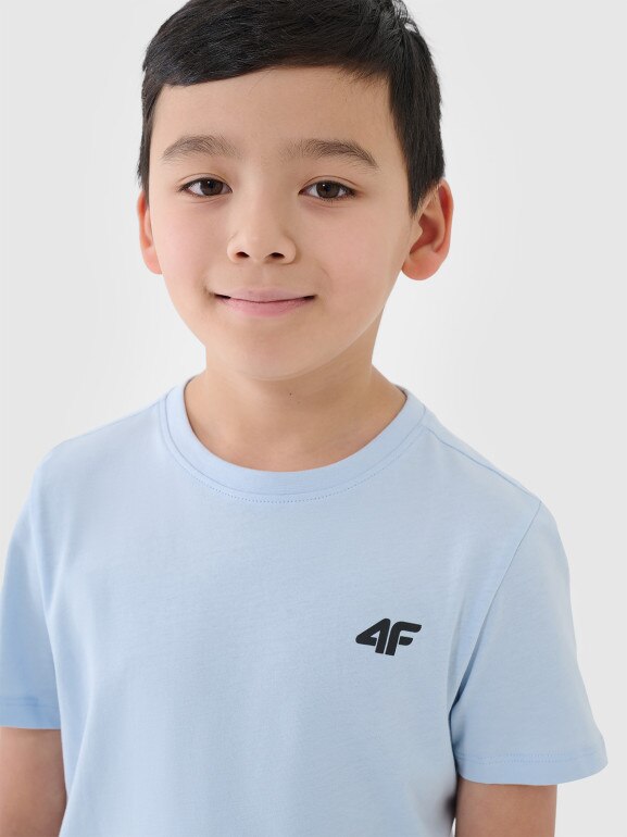 Chłopięcy t-shirt basic 4F 4FJWSS25TTSHM2178 - niebieski