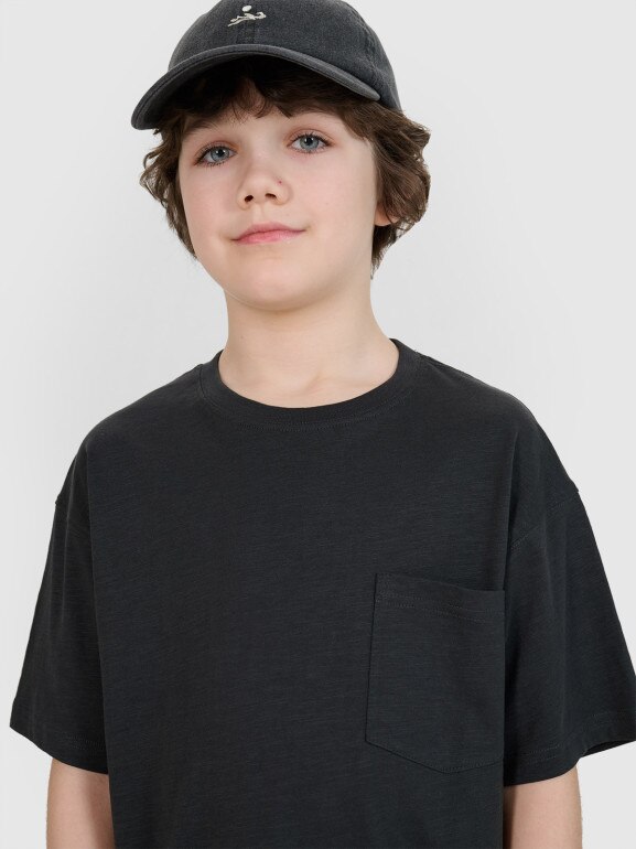 Chłopięcy t-shirt oversize 4F 4FJRSS25TTSHM2870 - szary