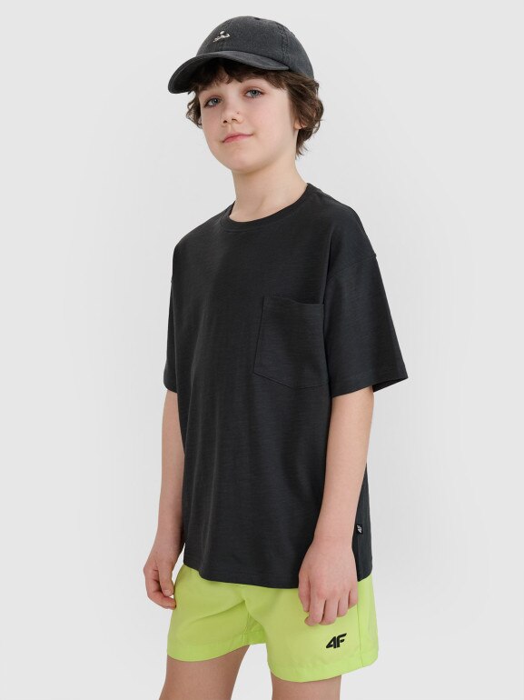 Chłopięcy t-shirt oversize 4F 4FJRSS25TTSHM2870 - szary