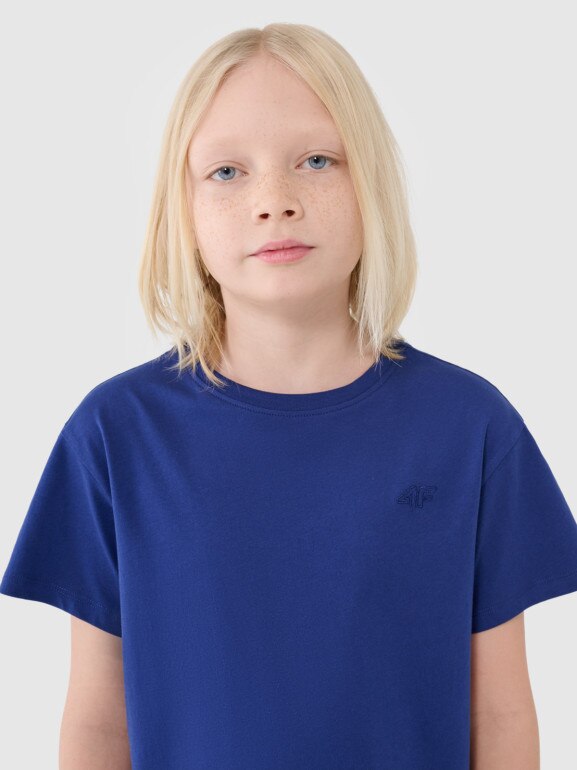 Chłopięcy t-shirt oversize 4F 4FJWSS25TTSHM2324 - niebieski