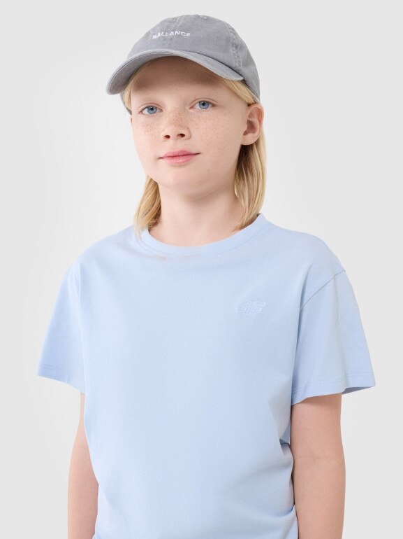 Chłopięcy t-shirt oversize 4F 4FJWSS25TTSHM2324 - niebieski