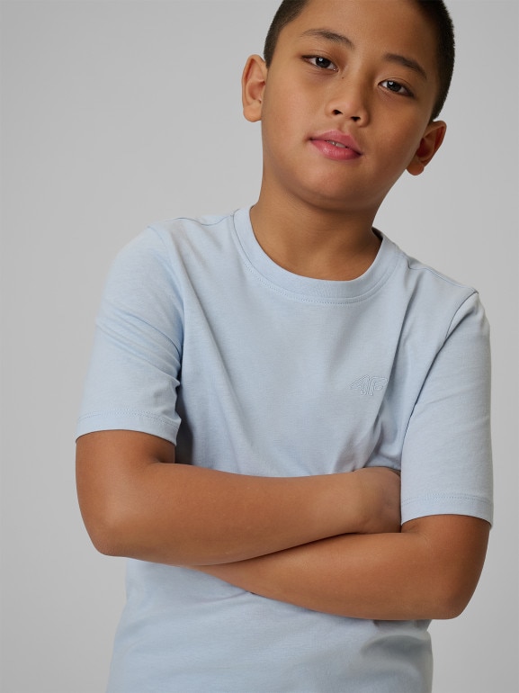 Chłopięcy t-shirt regular 4F 4FJWSS26TTSHM3006 - niebieski