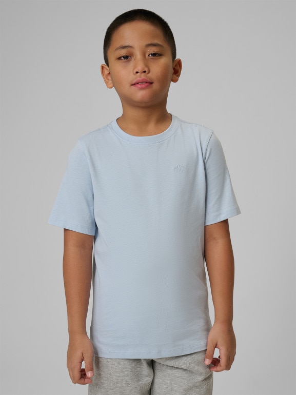 Chłopięcy t-shirt regular 4F 4FJWSS26TTSHM3006 - niebieski