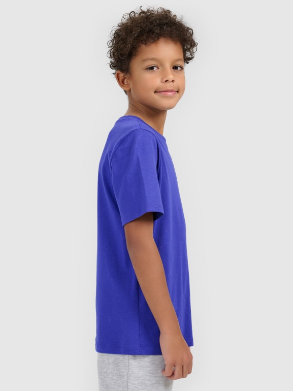 Chłopięcy t-shirt regular 4F 4FJWSS26TTSHM3006 - niebieski
