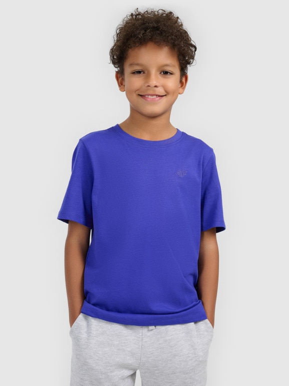 Chłopięcy t-shirt regular 4F 4FJWSS26TTSHM3006 - niebieski
