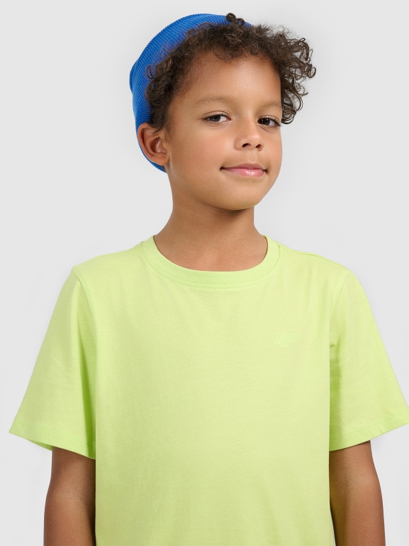 Chłopięcy t-shirt regular 4F 4FJWSS26TTSHM3006 - zielony