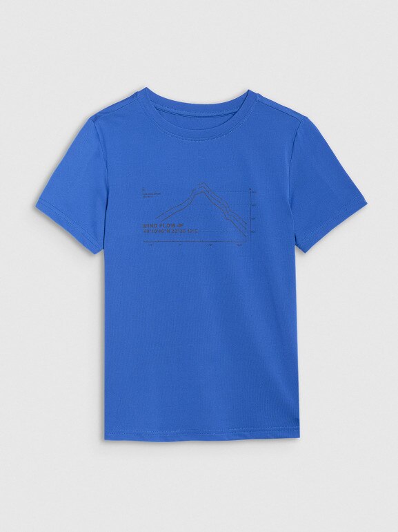 Chłopięcy t-shirt trekkingowy 4F 4FJWSS25TFTSM1212 - niebieski