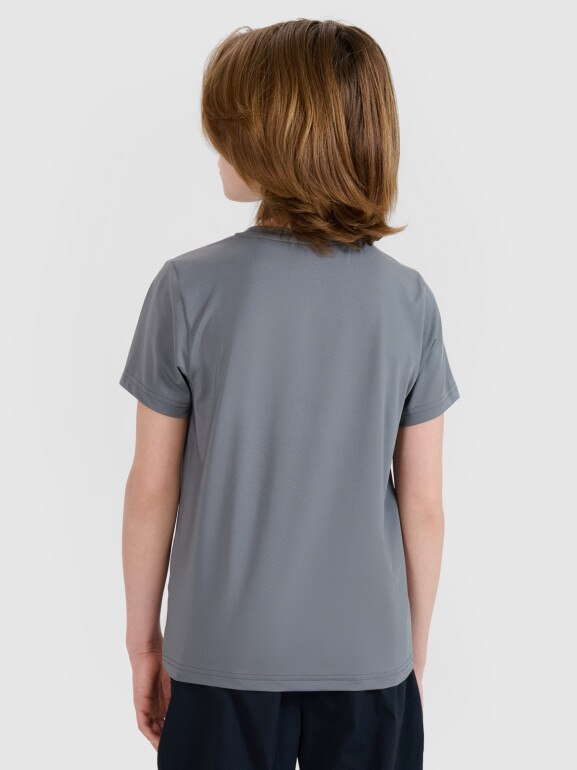 Chłopięcy t-shirt trekkingowy 4F 4FJWSS25TFTSM1212 - szary
