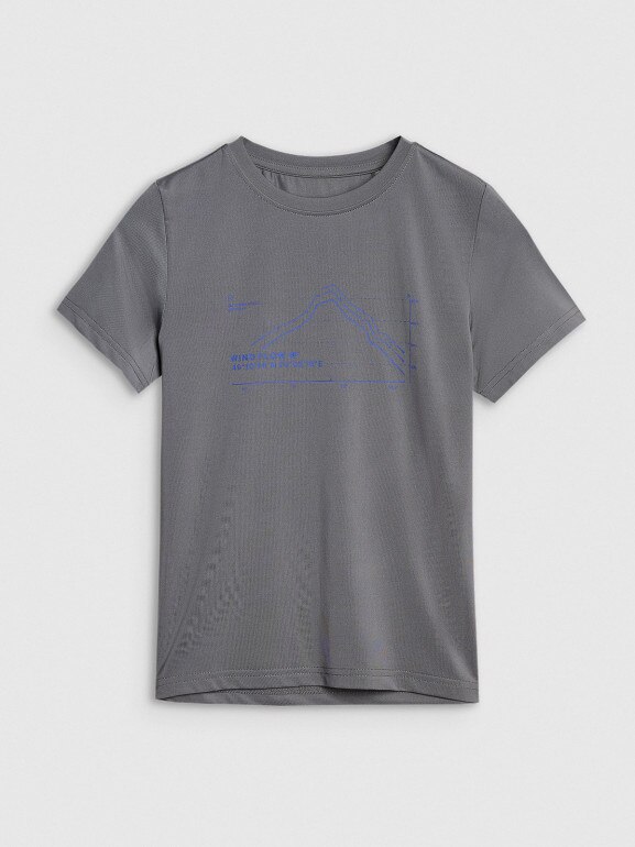 Chłopięcy t-shirt trekkingowy 4F 4FJWSS25TFTSM1212 - szary