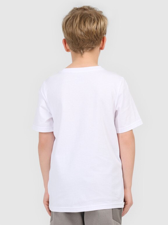 Chłopięcy t-shirt z nadrukiem 4F 4FJRSS26TTSHM3682 - biały