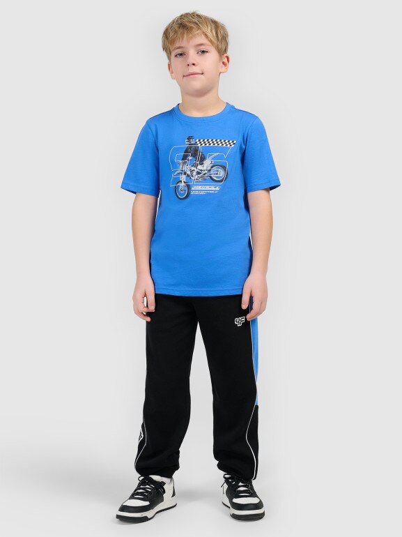 Chłopięcy t-shirt z nadrukiem 4F 4FJRSS26TTSHM3682 - niebieski